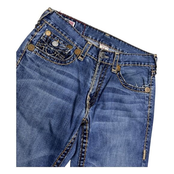 VINTAGE TRUE RELIGION Billy Super T Flare Boot Cut Designer Denim Jeans 34x34 - Picture 4 of 9